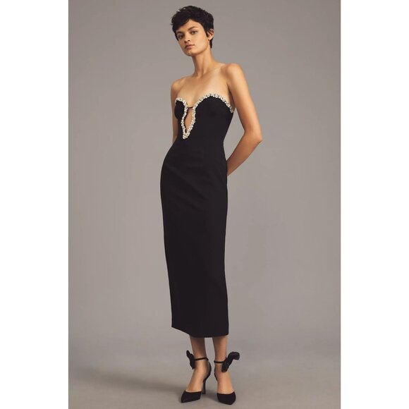 Bardot Black Midi Dress with Silver Accents - Picture 13 of 16